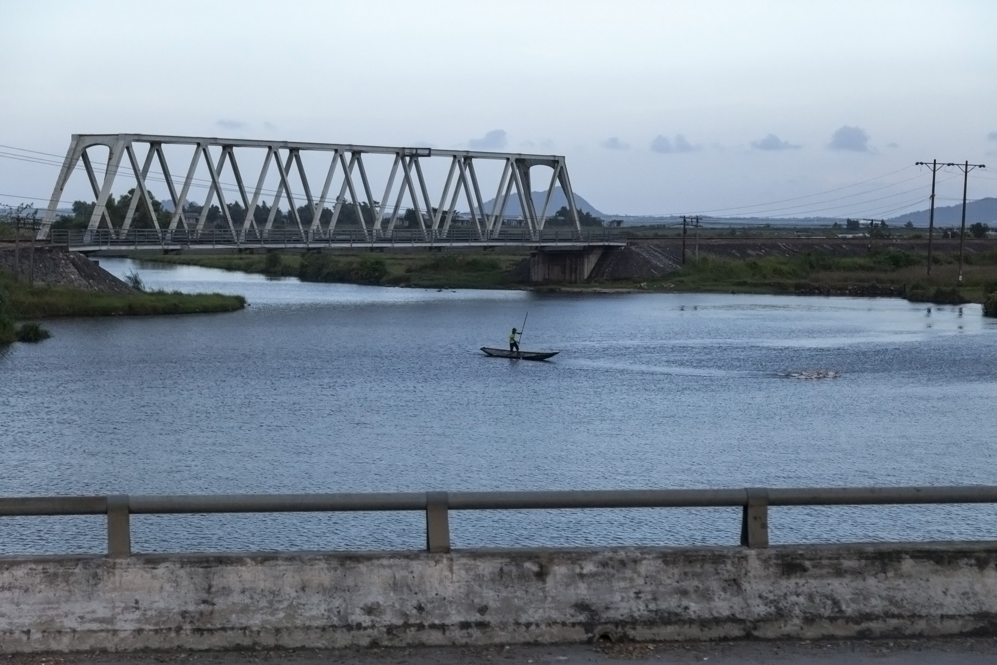 Train Bridge Over River