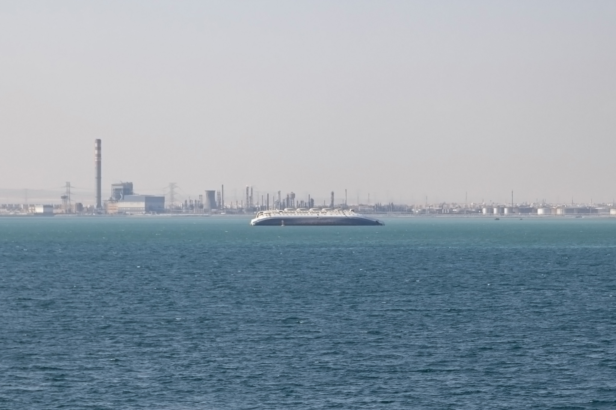 Capsized Ship Near Suez Canal